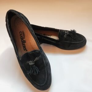 Cobbie Cuddlers Loafers Shoes Women Size 7 Blue Leather Suede Tasseled